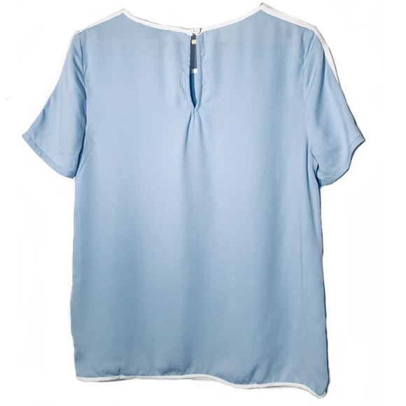 NWT Forever 21 Powder Blue/White Top Lg - Picture 2 of 7